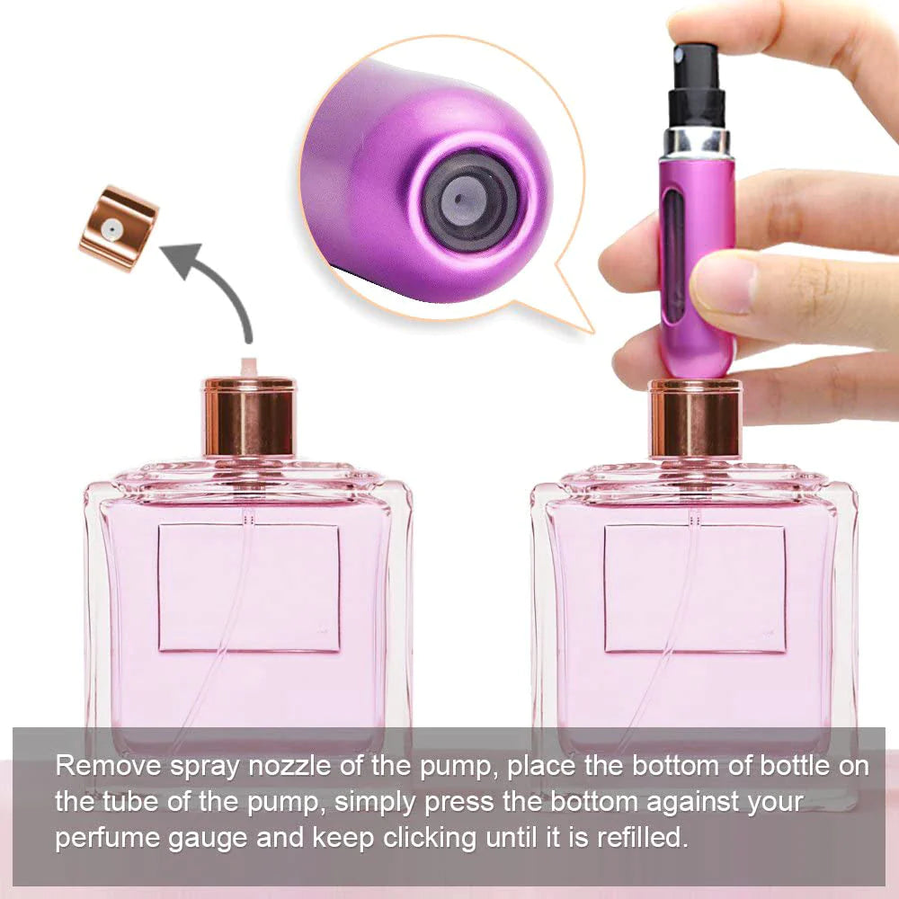 8Ml/5Ml Mini Bottle Refillable Perfume Spray with Spray Scent Pump Empty Cosmetic Containers Portable Atomizer Bottle