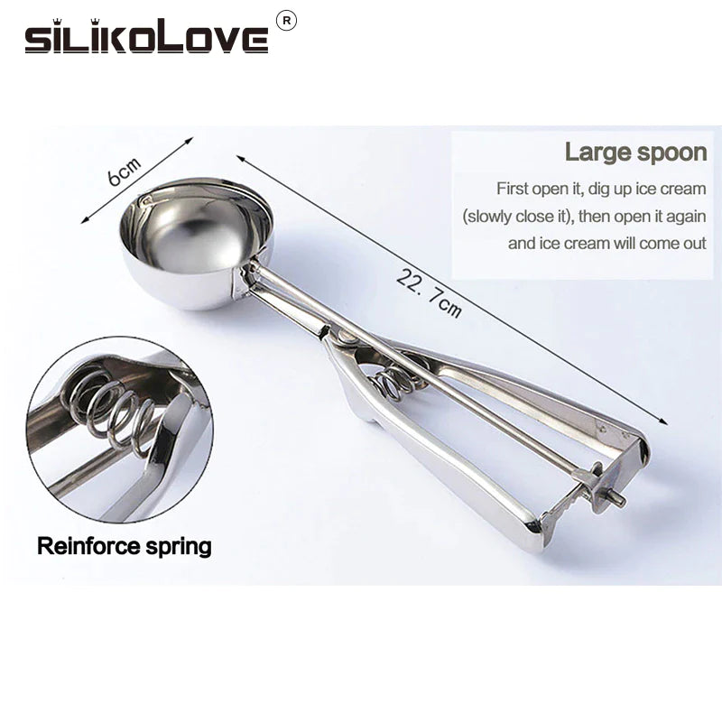Ice Cream Scoop Stainless Steel Cookie Dough Scooper for Fruit Melon Baller Digging Ball Kitchen Confectionery Tool Accessories